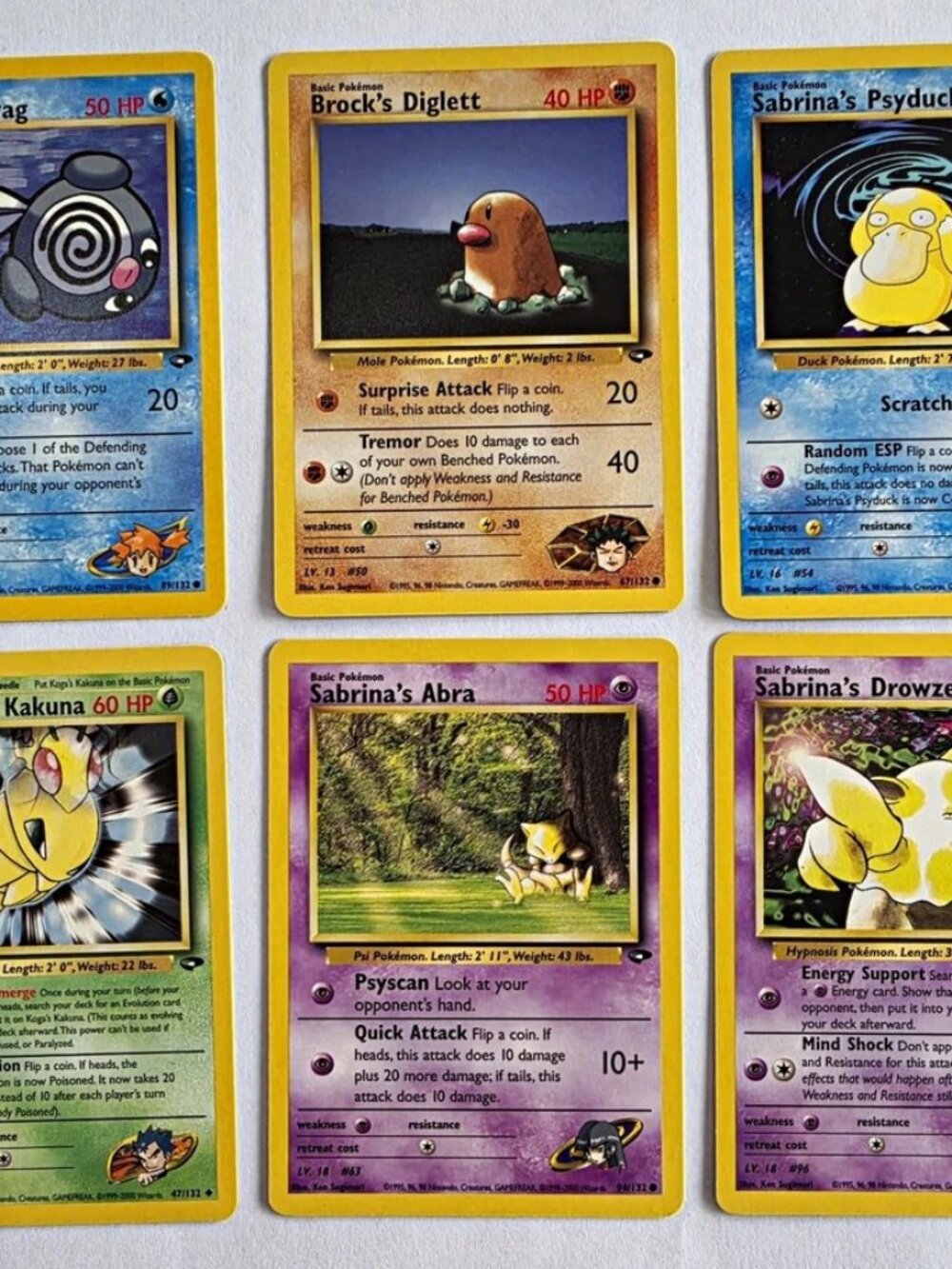 Nintendo Pokemon TCG Gym Heroes 1st Edition 6-Card Lot Misty's Poliwag